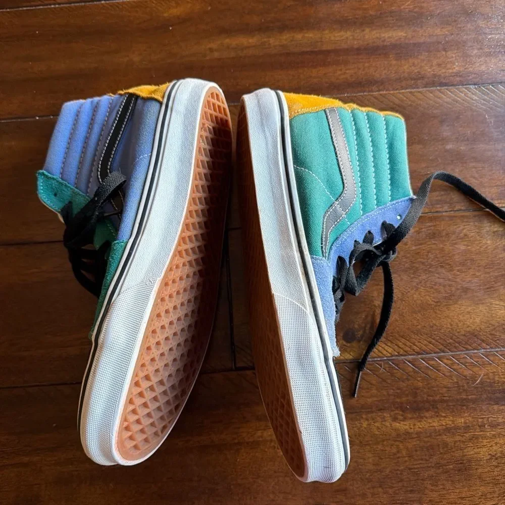 Vans Sk8-hi  Black, Green, and Blue High-Top Sneakers